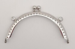 Angel Çanta Aksesuar 10.5 cm Oval Cüzdan Klipsi Cüzdan Bursu Gümüş Renk - Thumbnail