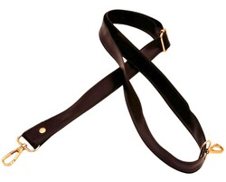 Angel Çanta Aksesuar 120x3 cm Ayarlanabilir Koyu Kahve Çanta Sapı Light Gold Metalli - Angel Çanta Aksesuar