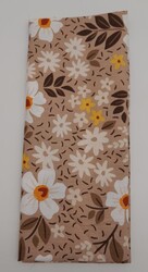 Angel Çanta Aksesuar 120X50 Cm Sütlü Kahve Papatya Desen Pamuklu Astarlık Kumaş No:18 - Angel Çanta Aksesuar