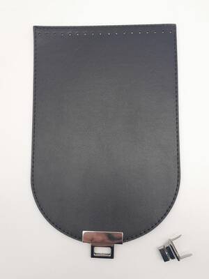 Angel Çanta Aksesuar 15x22 cm Suni Deri Siyah Renk Kapak Gümüş Metalli
