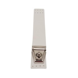 Angel Çanta Aksesuar - Angel Çanta Aksesuar 18x3.5 cm Suni Deri Beyaz Renk Kapak Gümüş Metalli
