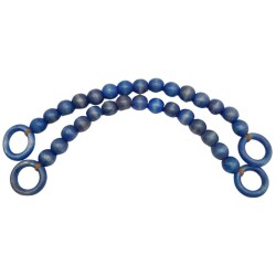 Angel Çanta Aksesuar 20 mm Ahşap Boncuklu 37 cm Lacivert Renk Çanta Sapı - Angel Çanta Aksesuar