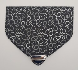 Angel Çanta Aksesuar - Angel Çanta Aksesuar 22.5x18 cm Suni Deri Desenli Siyah Renk Kapak Gümüş Metalli