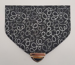 Angel Çanta Aksesuar 22.5x18 cm Suni Deri Desenli Siyah Renk Kapak Light Gold Metalli - Thumbnail