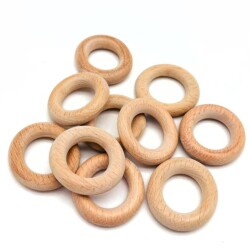 Angel Çanta Aksesuar 3.5 cm Ahşap Halka 10 adet - Angel Çanta Aksesuar
