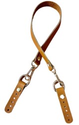Angel Çanta Aksesuar 60x1.5 cm Gerçek Deri Açık Taba Renk Çanta Sapı Light Gold Metalli - Angel Çanta Aksesuar
