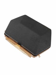 Angel Çanta Aksesuar Abiye Çanta Kalıbı Altı Köşe Light Gold Metalli - Angel Çanta Aksesuar