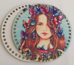 Angel Çanta Aksesuar Ahşap 20 Cm Çapında Resimli Plaka Arkalıklı Y Serisi No:13 - Angel Çanta Aksesuar
