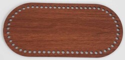 Angel Çanta Aksesuar Ahşap 25X12 Cm Oval Çanta Tabanı (Koyu Renk) - Angel Çanta Aksesuar