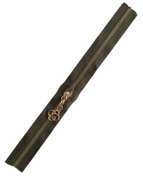 Angel Çanta Aksesuar Başlıklı Fermuar 30 Cm Light Gold Metal Haki - Angel Çanta Aksesuar