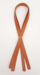 Angel Çanta Aksesuar Gerçek Deri 70X1.2 Cm Turuncu Taba Renk Çift Çanta Sapı - Angel Çanta Aksesuar