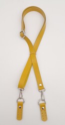 Angel Çanta Aksesuar Gerçek Deri Limon Küfü Renk 2x130 cm Sürgütlü Ayarlanabilir Çanta Sapı Gümüş Metalli - Thumbnail