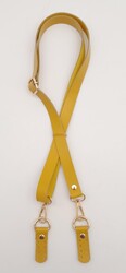 Angel Çanta Aksesuar - Angel Çanta Aksesuar Gerçek Deri Limon Küfü Renk 2x130 cm Sürgütlü Ayarlanabilir Çanta Sapı Light Gold Metalli