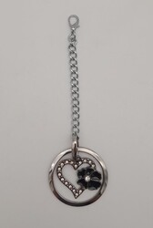 Angel Çanta Aksesuar Gümüş Sarkaç Süs Kalpli Model - Thumbnail