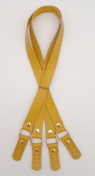 Angel Çanta Aksesuar Karedört Model Gerçek Deri Limon Küfü Renk Çanta Sapı Light Gold Metal - Thumbnail