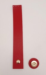 Angel Çanta Aksesuar - Angel Çanta Aksesuar Kırmızı Renk 20x3 Cm Tek Kat Suni Deri Kapak Light Gold Metal