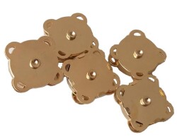 Angel Çanta Aksesuar Örgü Çantaya Dikmeli Mıknatıs Light Gold 5Li Paket - Angel Çanta Aksesuar
