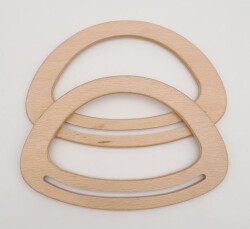 Angel Çanta Aksesuar Oval Köprülü Model 13x20 cm Açık Ahşap Renk Ahşap Çanta Sapı - Angel Çanta Aksesuar