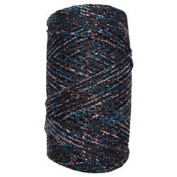 Angel Çanta Aksesuar Renkli Simli Polyester Makrome Siyah Renk 200 gr No:02 - Thumbnail