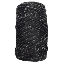 Angel Çanta Aksesuar Renkli Simli Polyester Makrome Siyah Renk 200 gr No:03 - Thumbnail
