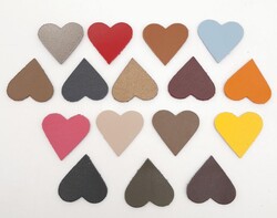 Angel Çanta Aksesuar Renkli Suni Deri Küçük Kalp Süs Paket - Thumbnail