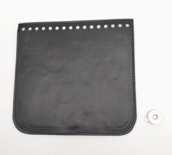 Angel Çanta Aksesuar Siyah Renk Suni Deri 16.5X16 Cm Çanta Kapağı Light Gold Metalli - Thumbnail