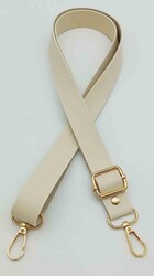 Angel Çanta Aksesuar Suni Deri Ayarlı Çanta Sapı 120X2.4 Cm Krem Light Gold Metal - Angel Çanta Aksesuar