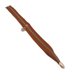 Angel Çanta Aksesuar Tek Stoplu 45 Cm Fermuar Light Gold Metal Taba - Angel Çanta Aksesuar