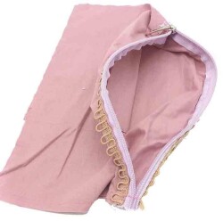 Angel Çanta Aksesuar 20X30 Cm Dikilmiş Fermuarlı Astar Açık Gül Kurusu - Angel Çanta Aksesuar