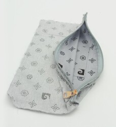 Angel Çanta Aksesuar 20X30 Cm Dikilmiş Fermuarlı Astar Gri Pc Desen - Angel Çanta Aksesuar