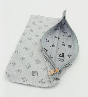 Angel Çanta Aksesuar 20X30 Cm Dikilmiş Fermuarlı Astar Gri Pc Desen - 1