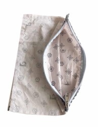 Angel Çanta Aksesuar 20X30 Cm Dikilmiş Fermuarlı Astar Sütlü Kahve Pc Desen - Angel Çanta Aksesuar