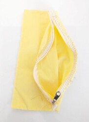 Angel Çanta Aksesuar 20X30 Cm, Dikilmiş Halde, Fermuarlı Astar Sarı - Angel Çanta Aksesuar