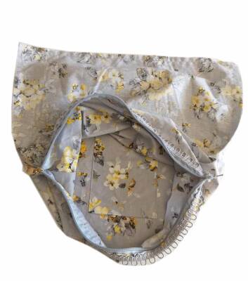 Angel Çanta Aksesuar 28X28 Cm Dikilmiş Fermuarlı Astar Gri Zemin Çiçekli - 1