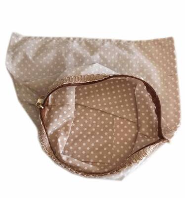 Angel Çanta Aksesuar 28X28 Cm Dikilmiş Fermuarlı Astar Minik Puantiyeli Sütlü Kahve Renk - 1