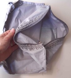 Angel Çanta Aksesuar Gri 28X28 Cm, Dikilmiş Halde, Fermuarlı Astar - Angel Çanta Aksesuar