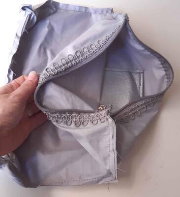 Angel Çanta Aksesuar Gri 28X28 Cm, Dikilmiş Halde, Fermuarlı Astar - 1