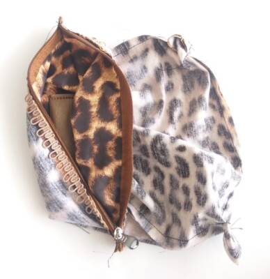 Angel Çanta Aksesuar Leopar 28X28 Cm, Dikilmiş Halde, Fermuarlı Astar - 1