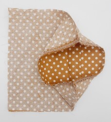 Angel Çanta Aksesuar 28X28 Cm Fermuarsız Dikilmiş Astar Hardal Sarı Puantiyeli - Angel Çanta Aksesuar