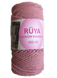 Angel Çanta Aksesuar 3 Büküm Makrome İpi Gül Kurusu Renk No:2 - Angel Çanta Aksesuar