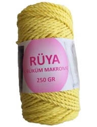 Angel Çanta Aksesuar 3 Büküm Makrome İpi Sarı No:7 - Angel Çanta Aksesuar