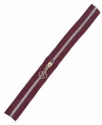 Angel Çanta Aksesuar Başlıklı Fermuar 30 Cm Gümüş Metal Bordo - Angel Çanta Aksesuar