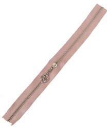 Angel Çanta Aksesuar Başlıklı Fermuar 30 Cm Gümüş Metal Pudra - Angel Çanta Aksesuar