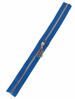 Angel Çanta Aksesuar Başlıklı Fermuar 30 Cm Gümüş Metal Saks Mavi - 1