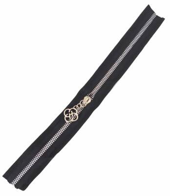Angel Çanta Aksesuar Başlıklı Fermuar 30 Cm Gümüş Metal Siyah - 1
