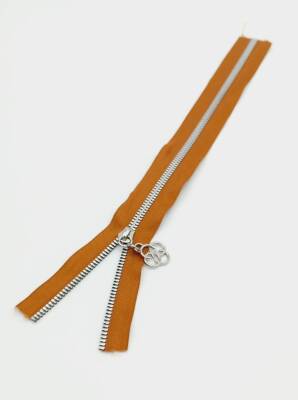 Angel Çanta Aksesuar Başlıklı Fermuar 30 Cm Gümüş Metal Taba - 1