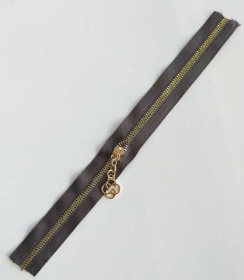 Angel Çanta Aksesuar Başlıklı Fermuar 30 Cm Light Gold Metal Koyu Vizon - 1