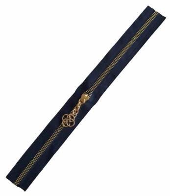 Angel Çanta Aksesuar Başlıklı Fermuar 30 Cm Light Gold Metal Lacivert - 1
