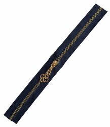 Angel Çanta Aksesuar Başlıklı Fermuar 30 Cm Light Gold Metal Lacivert - Angel Çanta Aksesuar