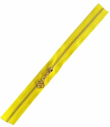Angel Çanta Aksesuar Başlıklı Fermuar 30 Cm Light Gold Metal Sarı - Angel Çanta Aksesuar